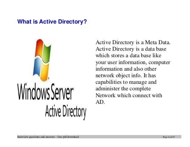 Active Directory Interview Questions Pdf